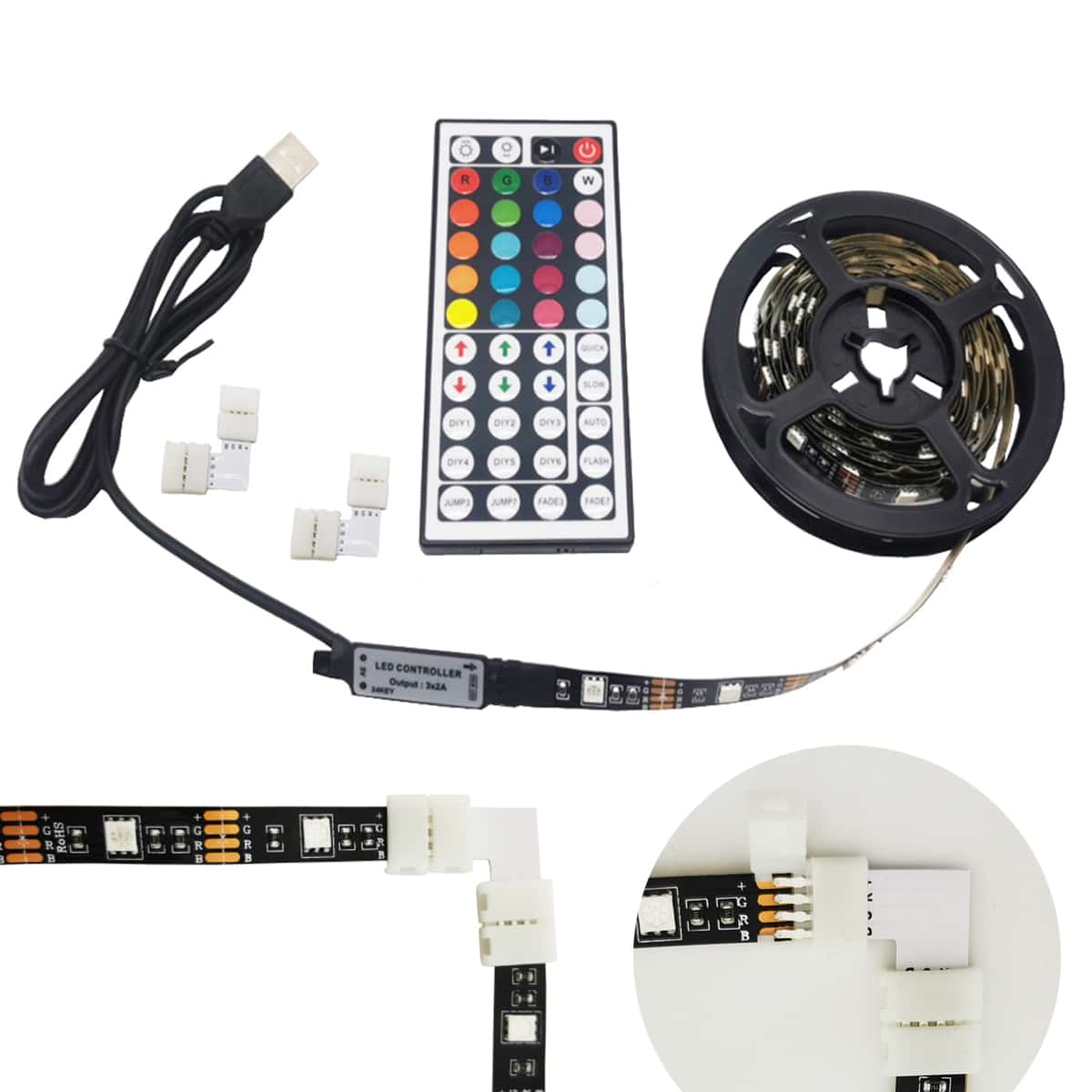 

1pc TV Background LED Strip Light With Remote Control, Multicolor