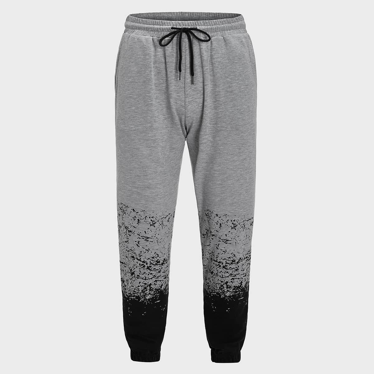 

Guys Splash Print Drawstring Waist Sweatpants, Grey