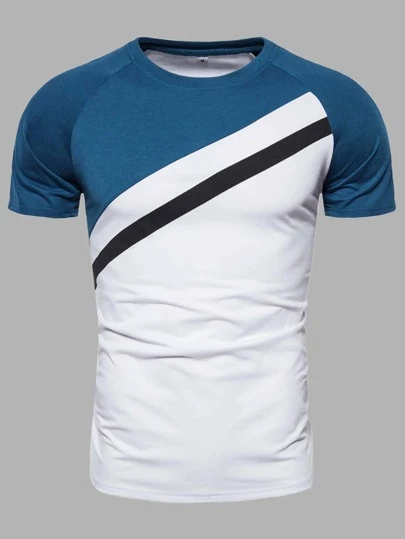 Manfinity Homme 男士拼接面插肩袖t恤