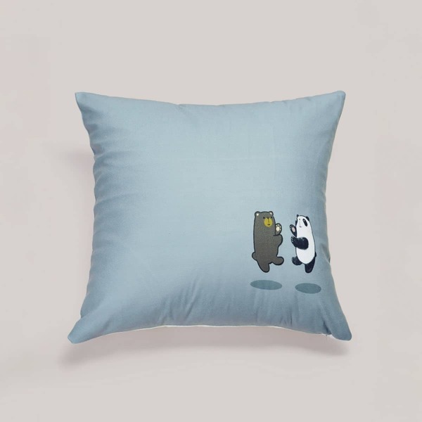 

Cartoon Animal Print Cushion Cover Without Filler, Blue