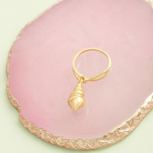

Spiral Shell Charm Ring, Gold