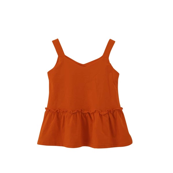

Toddler Girls Frill Trim Ruffle Hem Cami Top, Orange bright