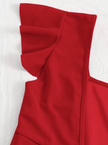 SHEIN Essnce Ruffle Armhole Tie Back Crop Top