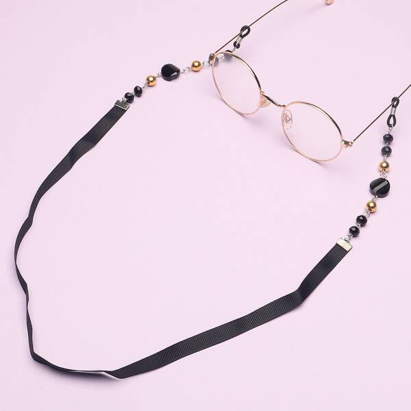 

Beaded Decor Glasses Chain, Black