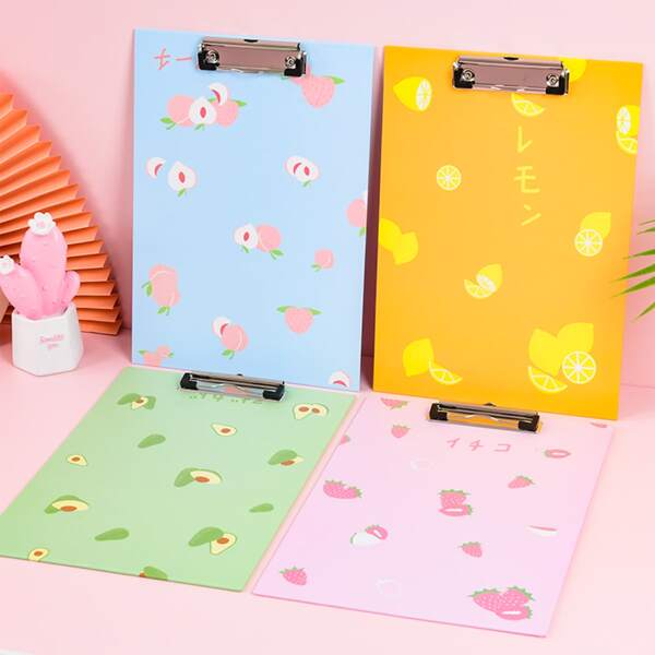 

1pc Fruit Print File Clipboard, Multicolor