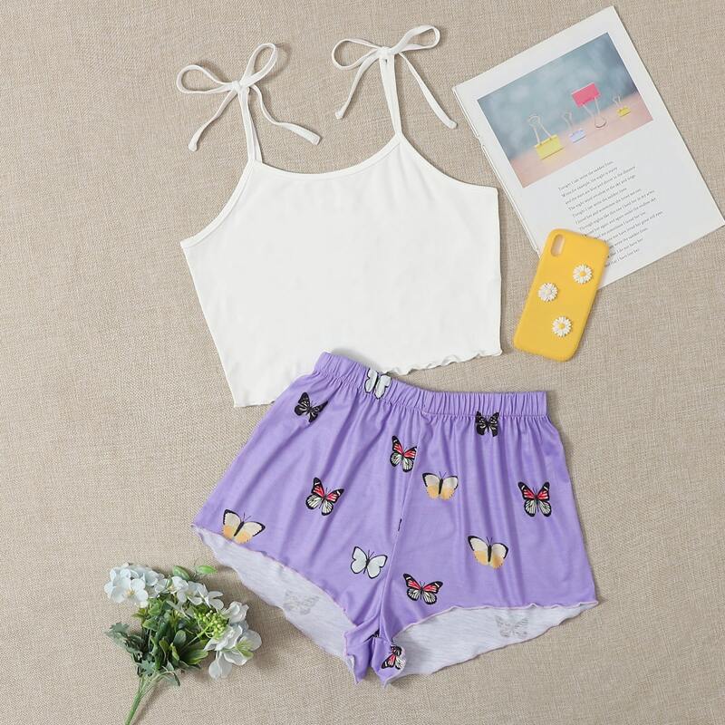 

Cami Top & Butterfly Shorts PJ Set, Multicolor