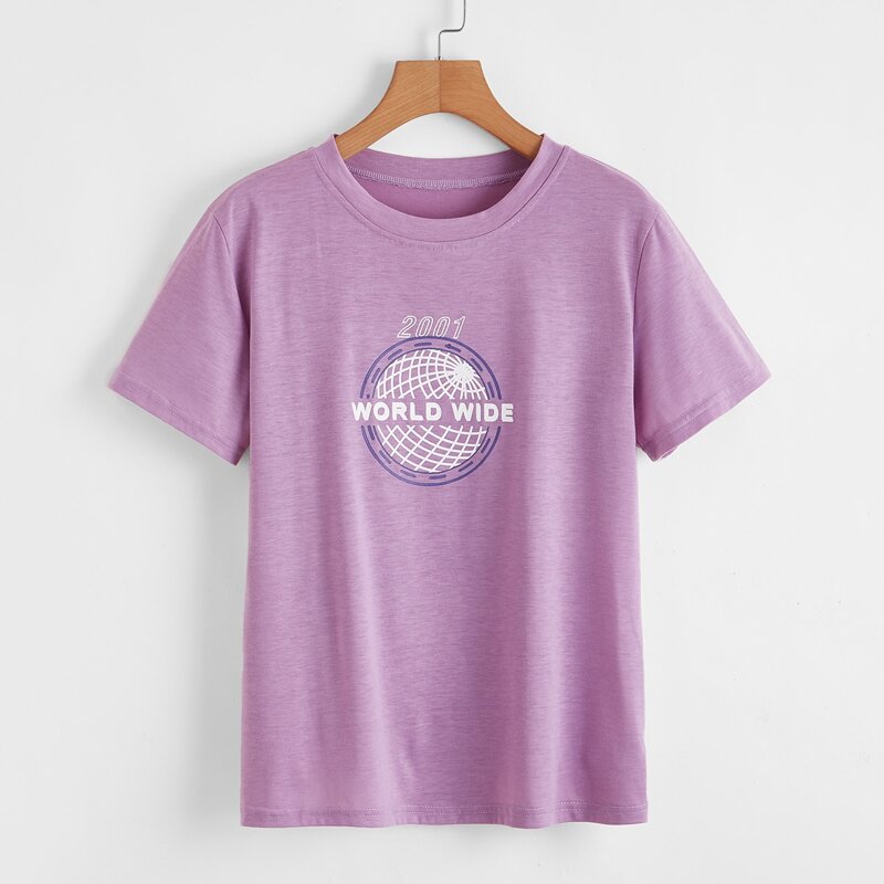 

Letter Graphic Tee, Lilac purple