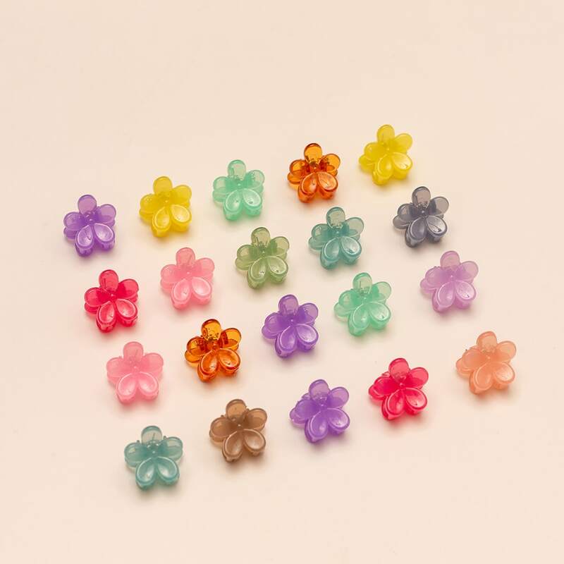 

20pcs Random Floral Mini Hair Claws, Multicolor
