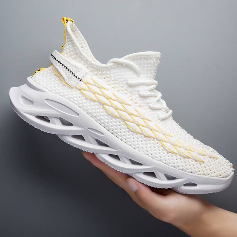 

Guys Fish Scale Decor Knit Sneakers, White
