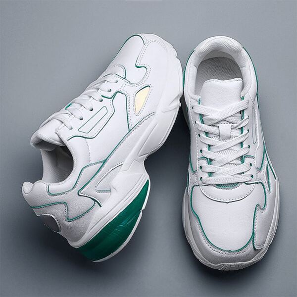 

Men Lace-up Front Wide Fit Chunky Sneakers, White