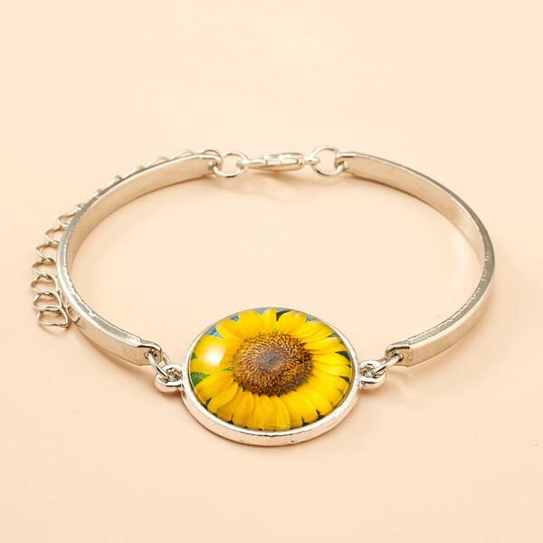 

Girls Flower Decor Bracelet, Multicolor