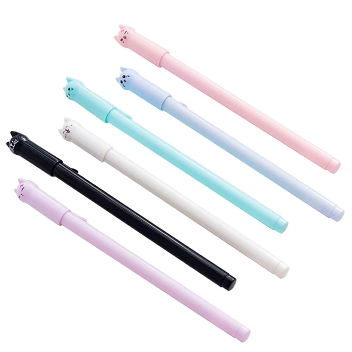 

6pcs Cartoon Gel Pen, Black