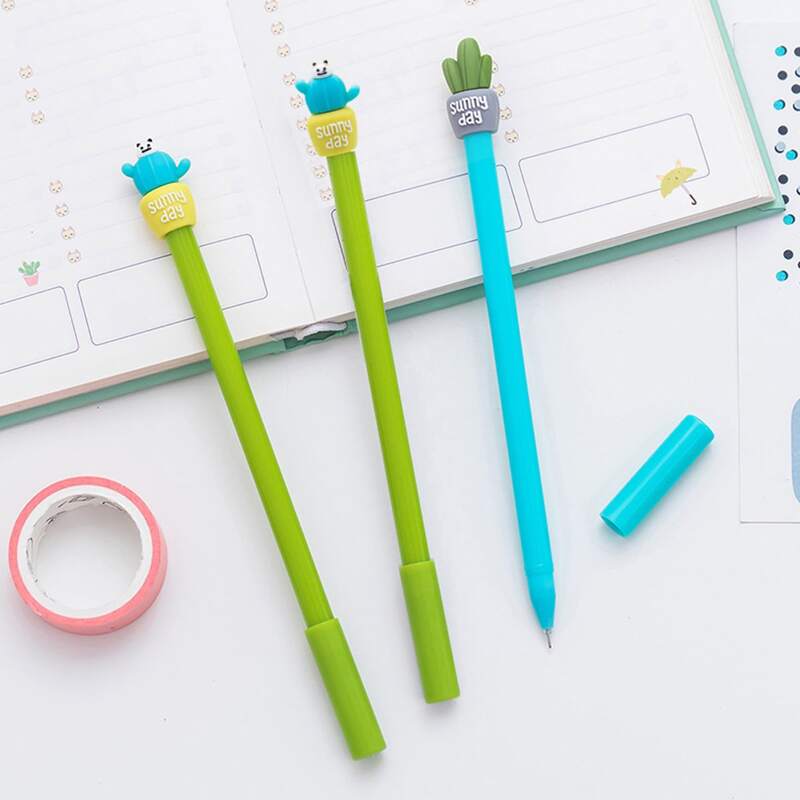 

4pcs Cartoon Gel Pen, Black