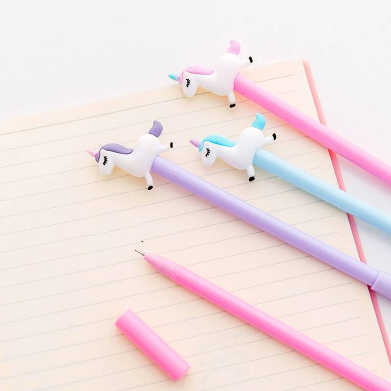 

6pcs Unicorn Gel Pen, Black