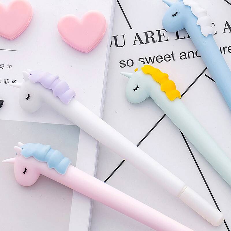 

4pcs Unicorn Gel Pen, Black