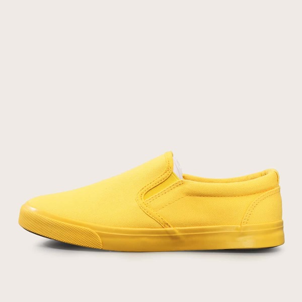 

Minimalist Slip On Canvas Shoes, Yellow