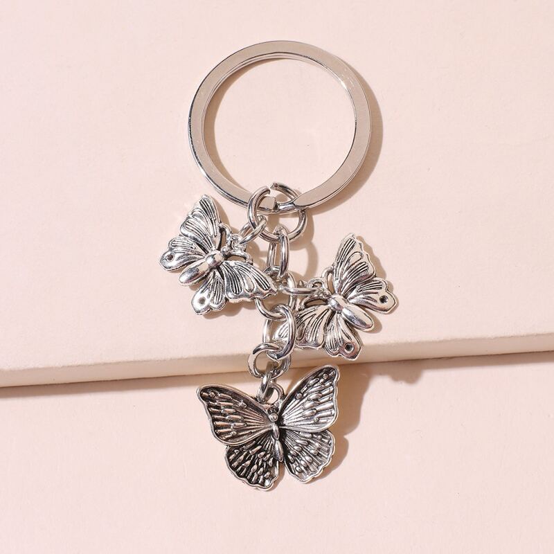 

Butterfly Charm Keychain, Silver