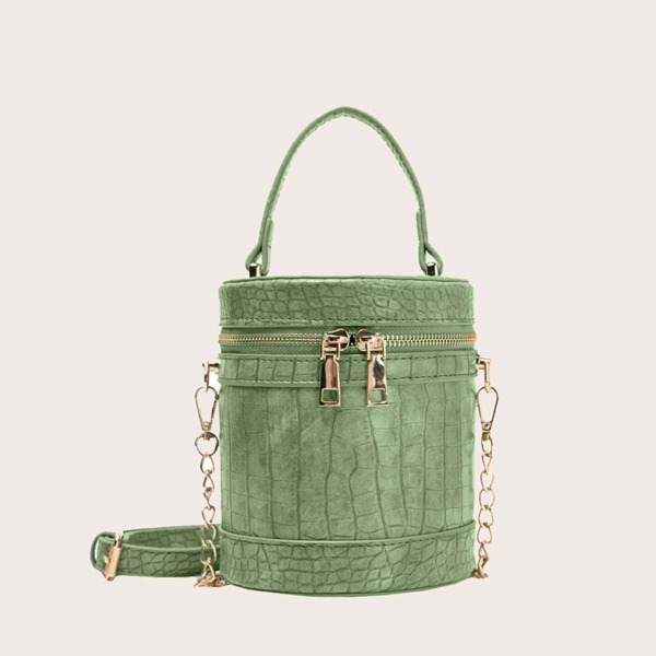 

Croc Embossed Bucket Bag, Green