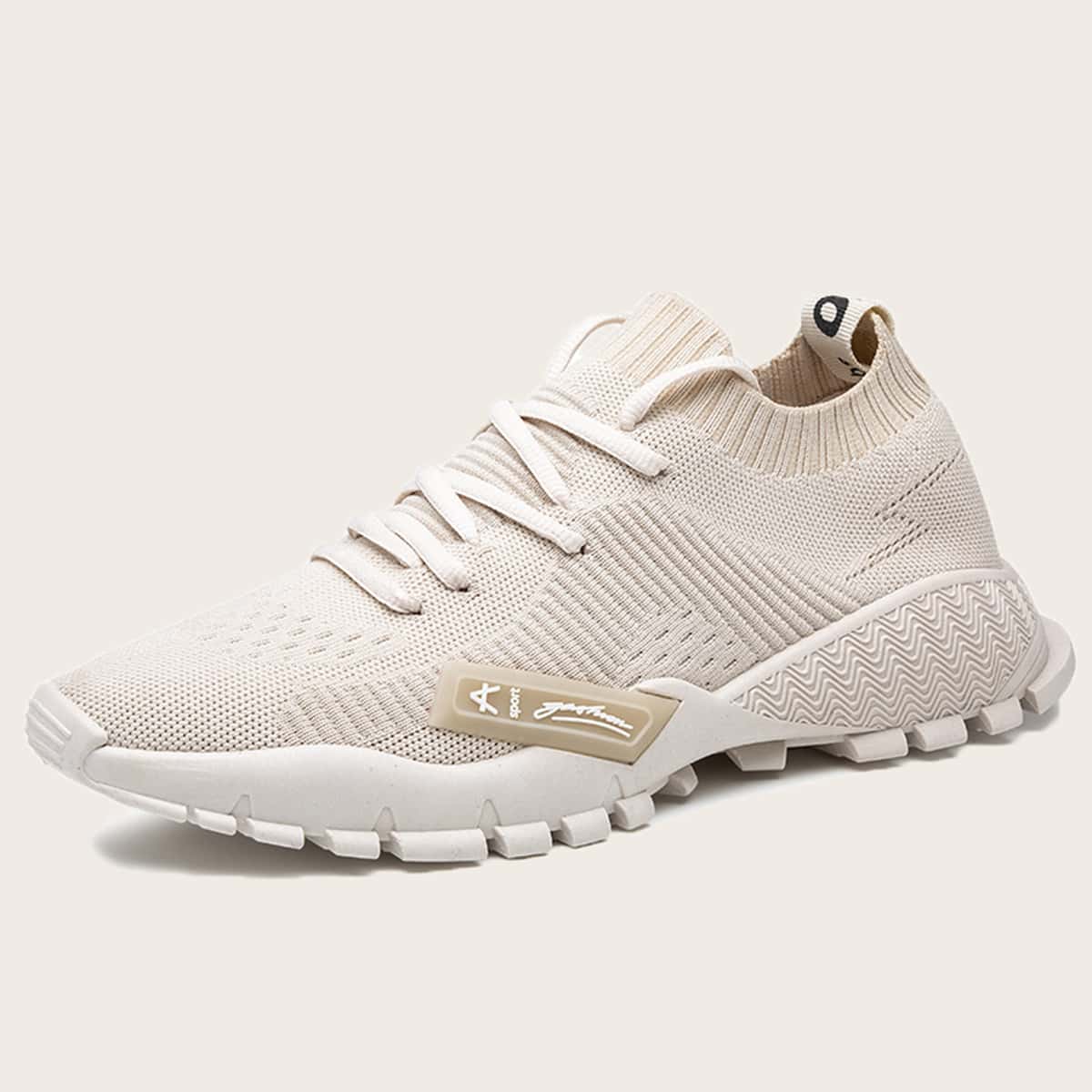 

Guys Non-slip Low Top Knit Sneakers, Apricot
