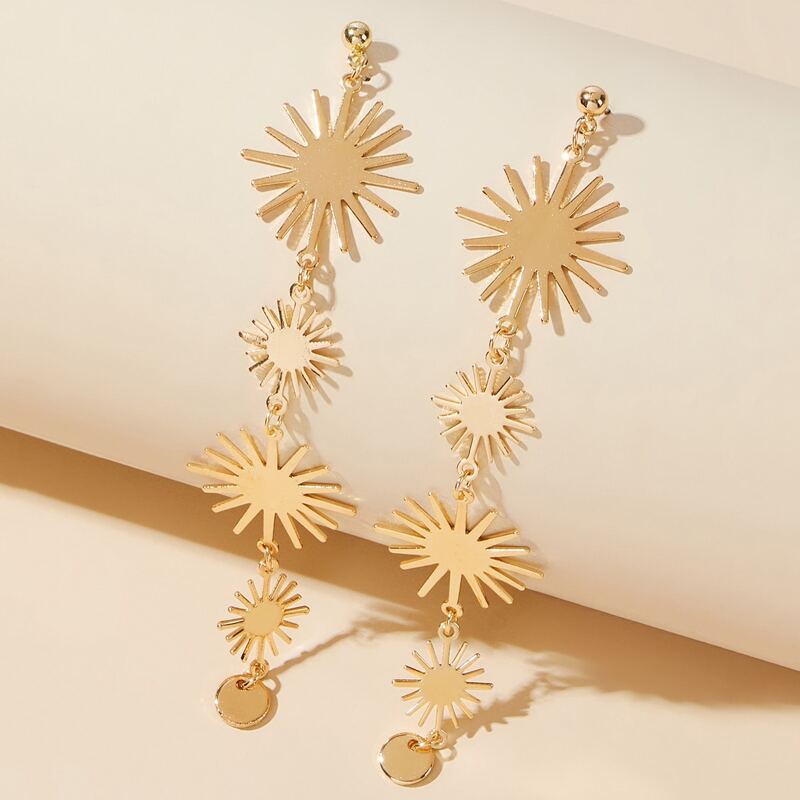 

Layered Floral Drop Earrings, Gold