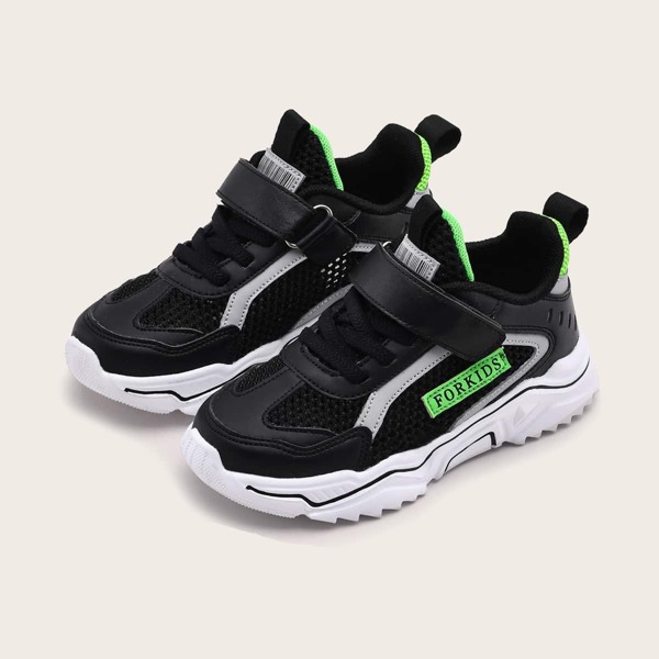 

Kids Non-slip Velcro Strap Sneakers, Black