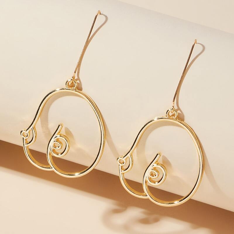 

Geo Drop Earrings, Gold