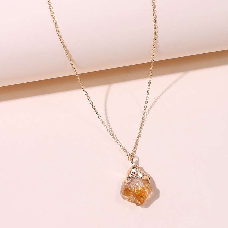 

Stone Chain Necklace, Gold