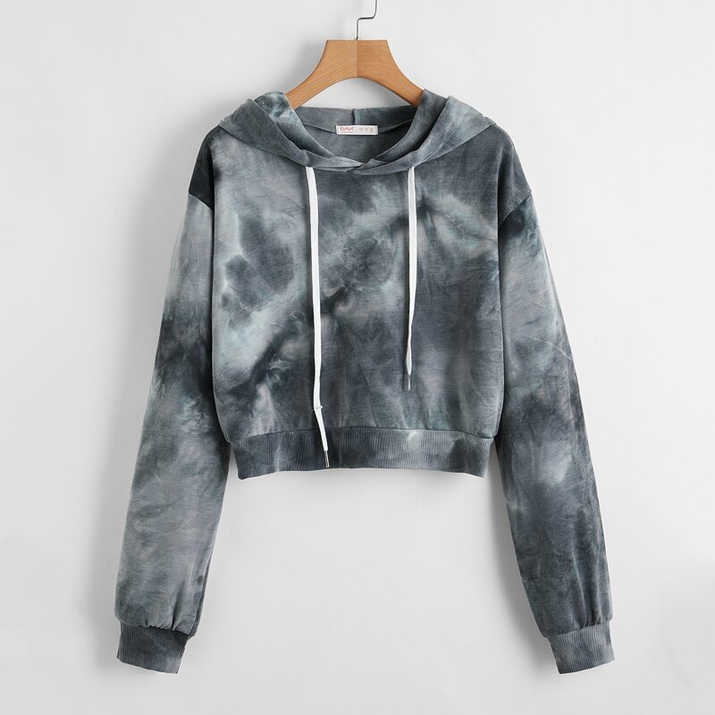 

Tie Dye Crop Hoodie, Multicolor