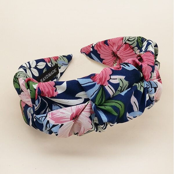 

Floral Pattern Hair Hoop, Navy blue