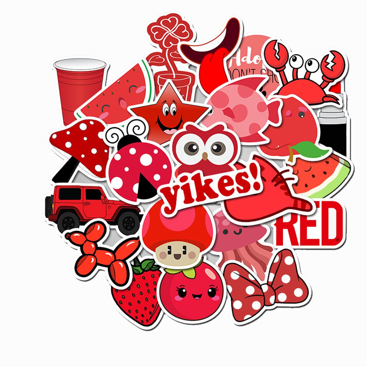 

50pcs Red Cartoon Sticker