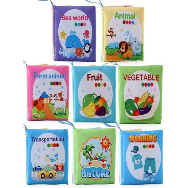 

8pcs Baby Cartoon Graphic Fabric Book, Multicolor