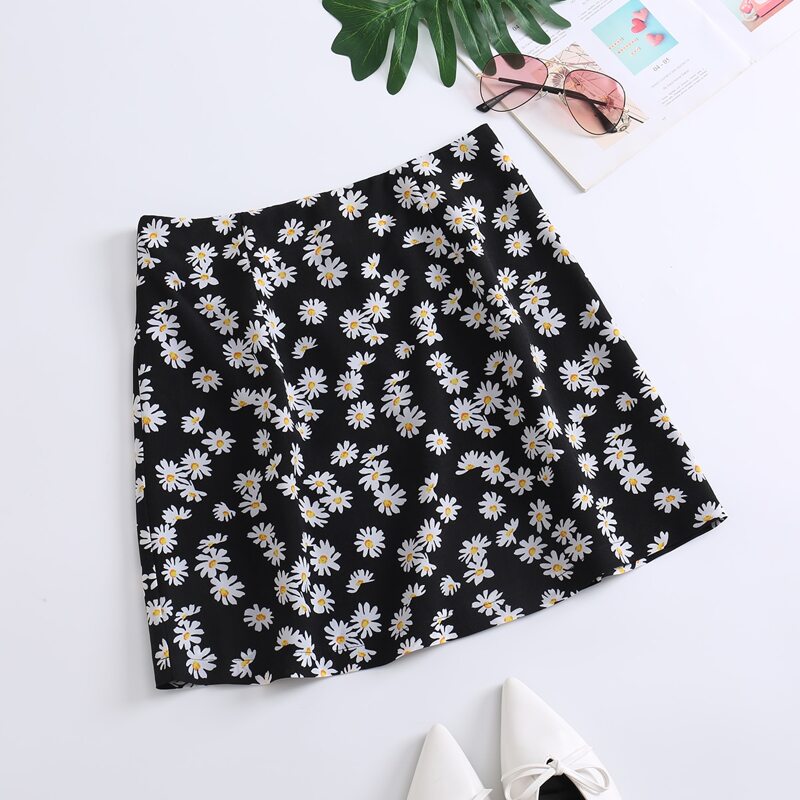 

Chiffon Daisy Print Skirt, Multicolor