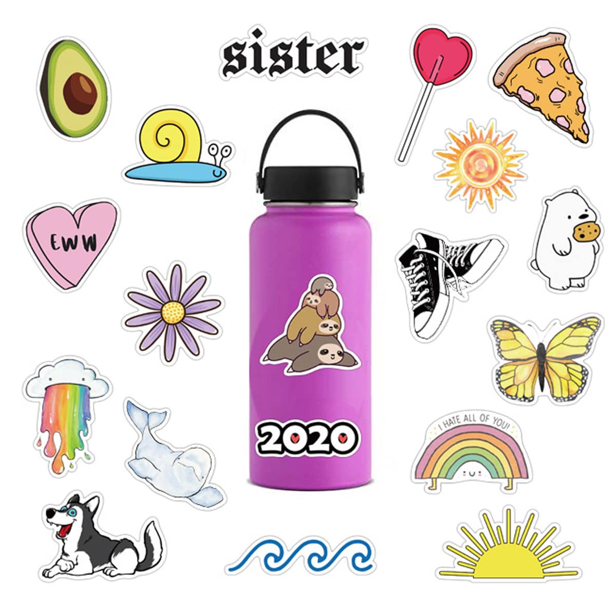 

75pcs Mixed Pattern Sticker, Multicolor