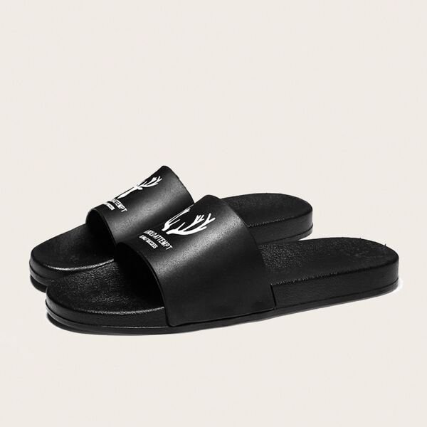 

Men Letter Graphic Slides, Black