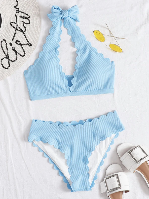 shein scalloped bikini