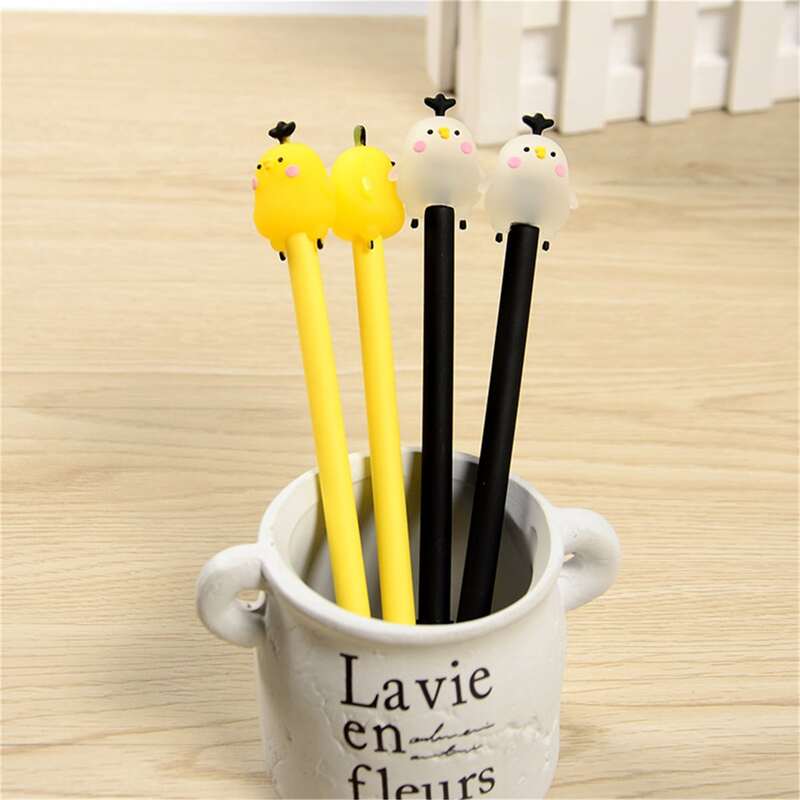 

3pcs Cartoon Chicken Gel Pen, Black
