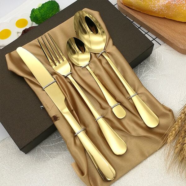 

1pc Fork & 2pcs Spoon & 1pc Knife, Multicolor