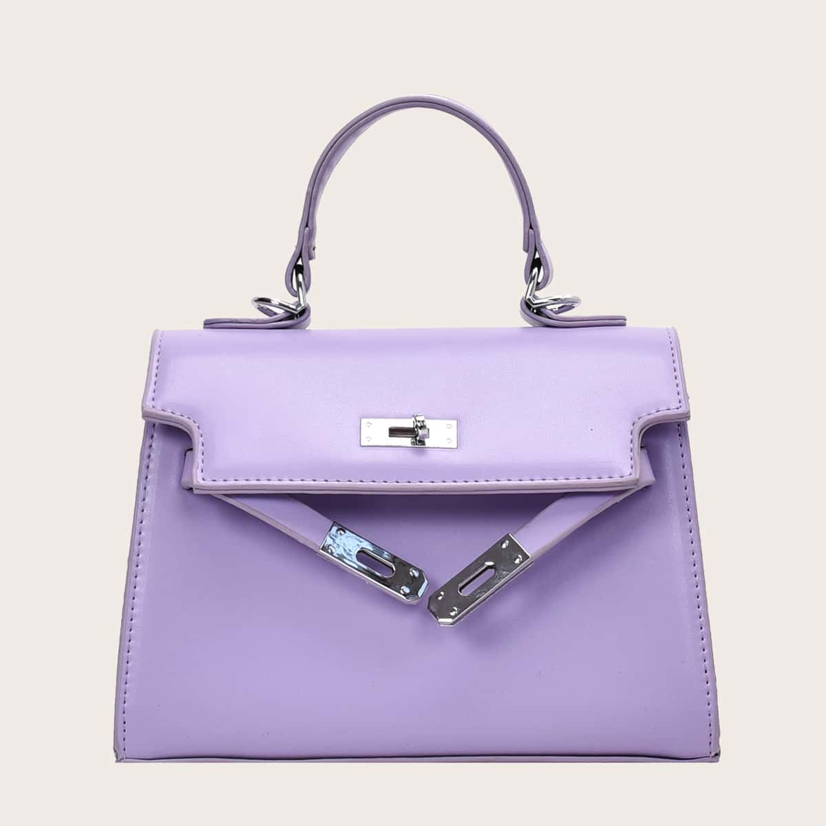 

Top Handle Satchel Bag, Purple