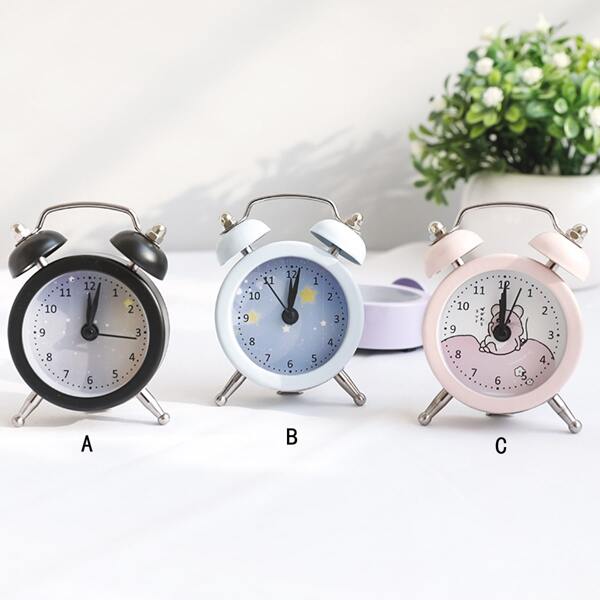 

1pc Cartoon Alarm Clock, Multicolor