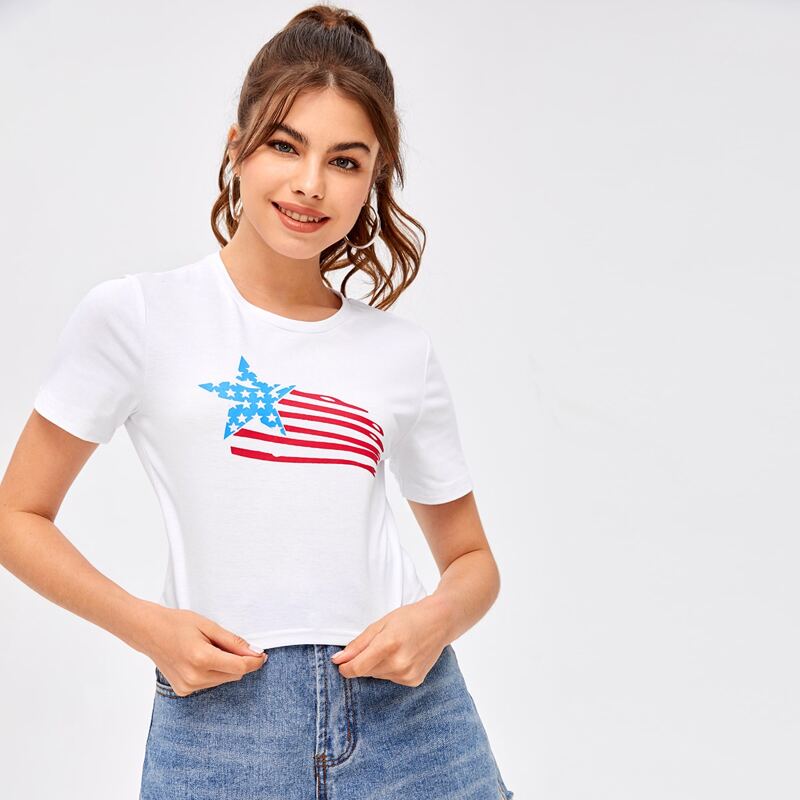 

Star & Striped Graphic Tee, White