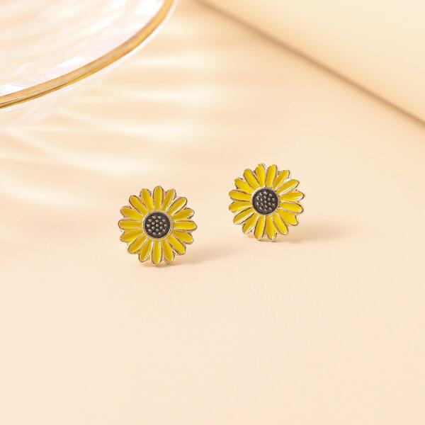

Toddler Girls Flower Stud Earrings, Yellow
