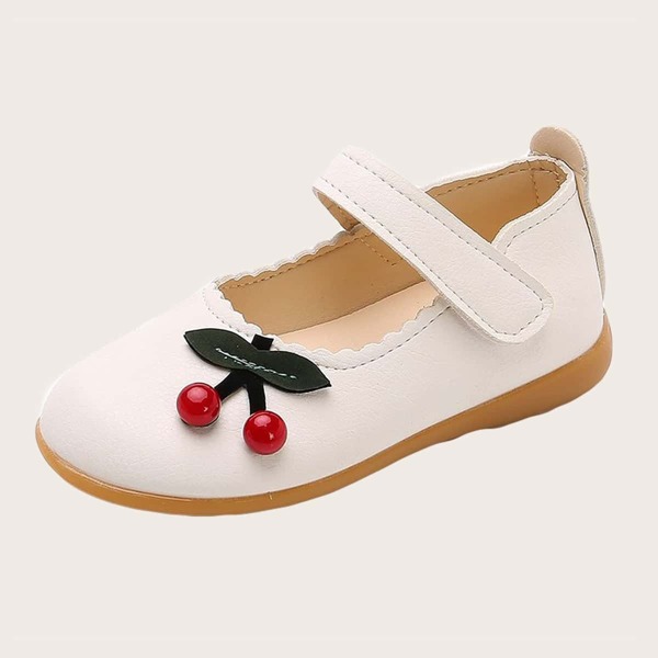 

Toddler Girls Cherry Appliques Flats, White