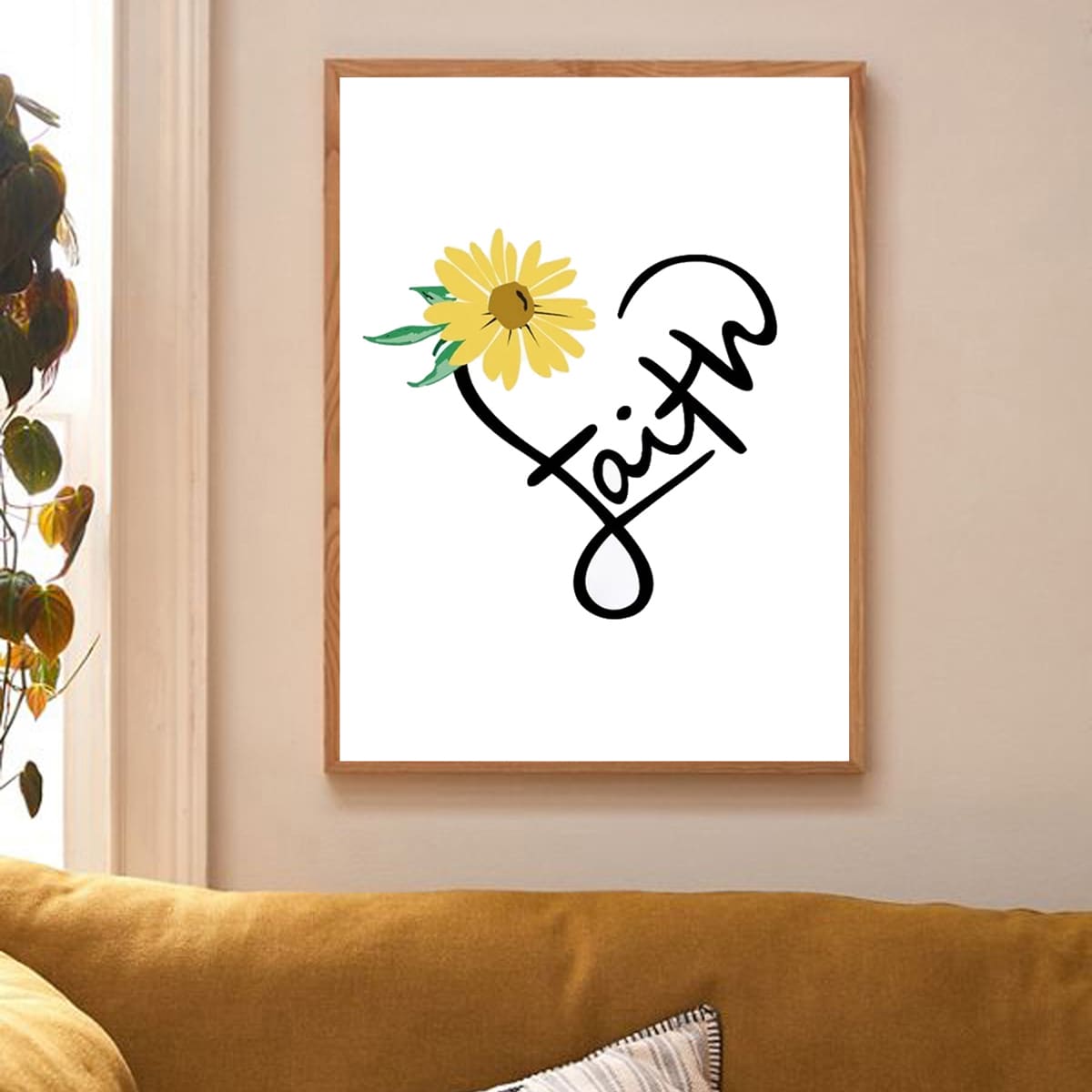 

Sunflower Print Wall Painting Without Frame, Multicolor