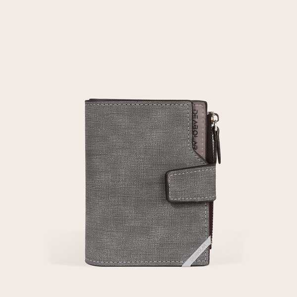 

Men Snap Button Card Holder, Grey