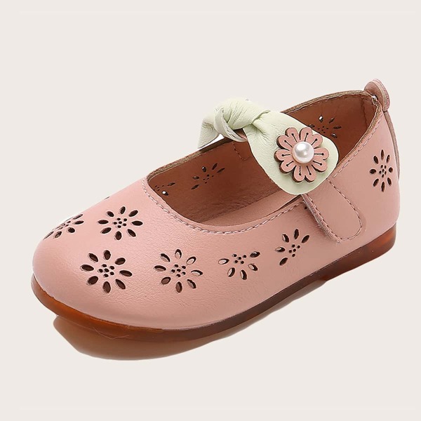 

Toddler Girls Bow Decor Hollow Out Flats, Pink