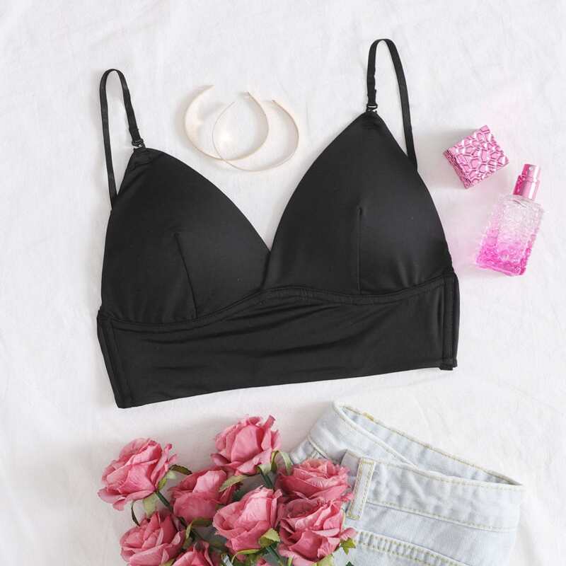 

Solid Triangle Bra, Black
