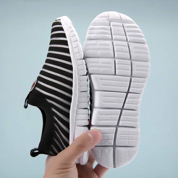 

Girls Mesh Panel Slip On Sneakers, Black