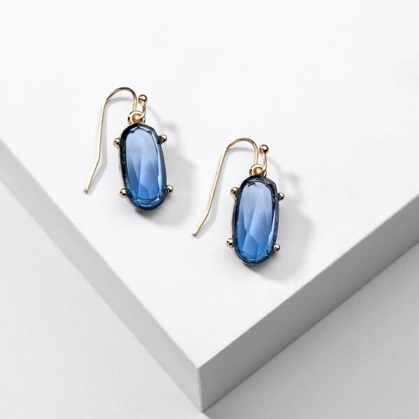 

Resin Geometric Drop Earrings, Blue