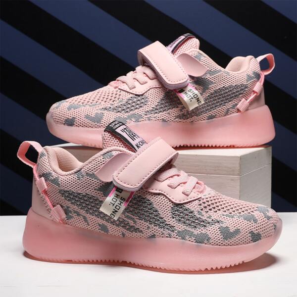 

Girls Colorblock Velcro Strap Sneakers, Pink