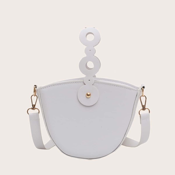 

Girls Minimalist Satchel Bag, White